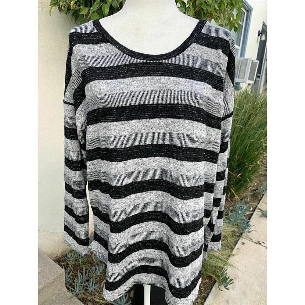 Philosophy Metallic Striped Long sleeve sweater